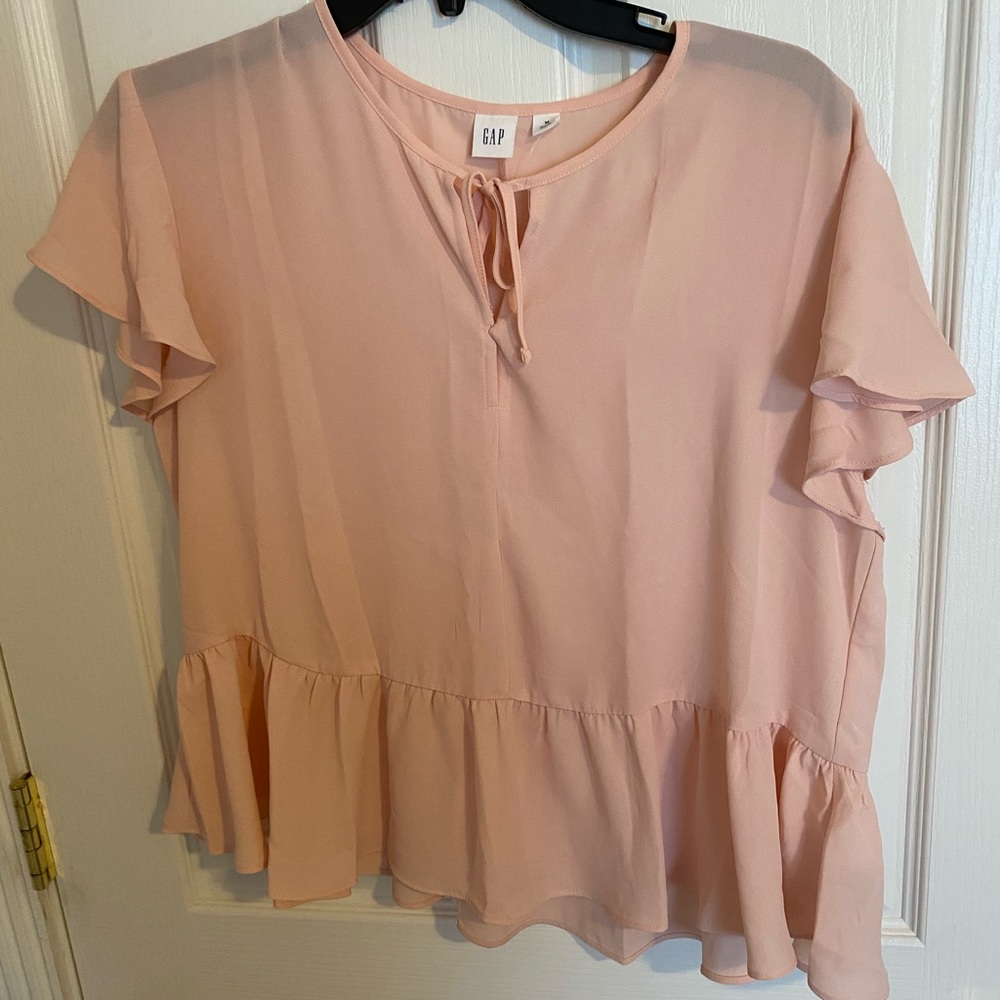 Gap pink top slightly sheer blouse